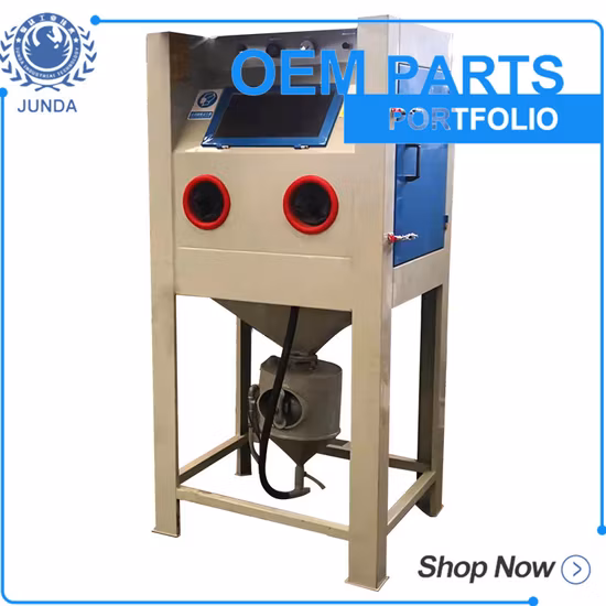 Jateador de areia com cesto de tambor, máquina automática de jateamento de areia de tambor